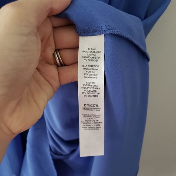 Chico's Dusty Blue Asymmetric Shift Dress 00 Small - Picture 3 of 10